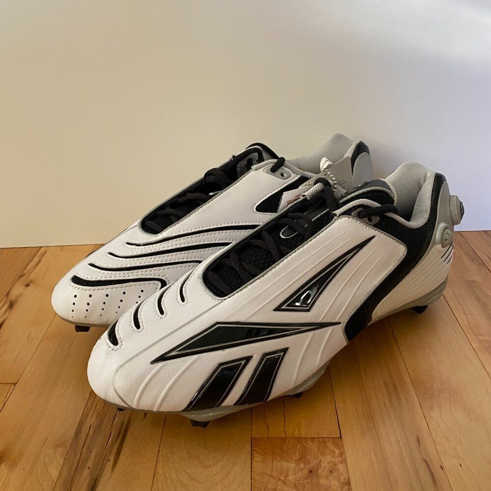 NFL Equipment Reebok The Pump PlayDry White & Black Football Cleats Mens Size 13 - Picture 5 of 9